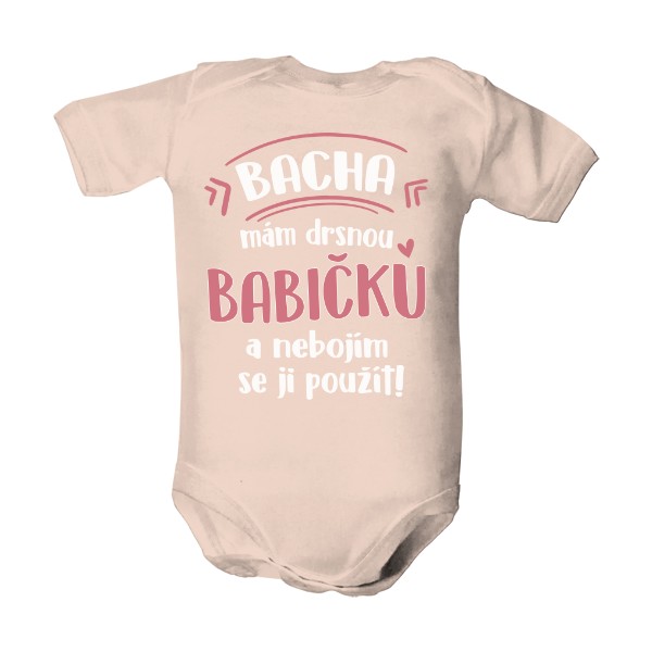 Dětské body s potiskem Drsná babička - pro holky