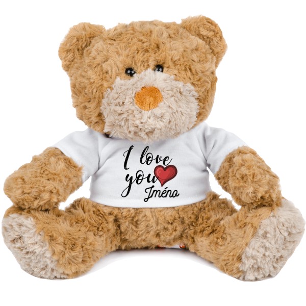 Medvídek Teddy s potiskem I love you + jméno