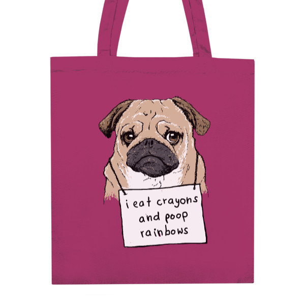 Nákupní bavlněná taška s potiskem Mops