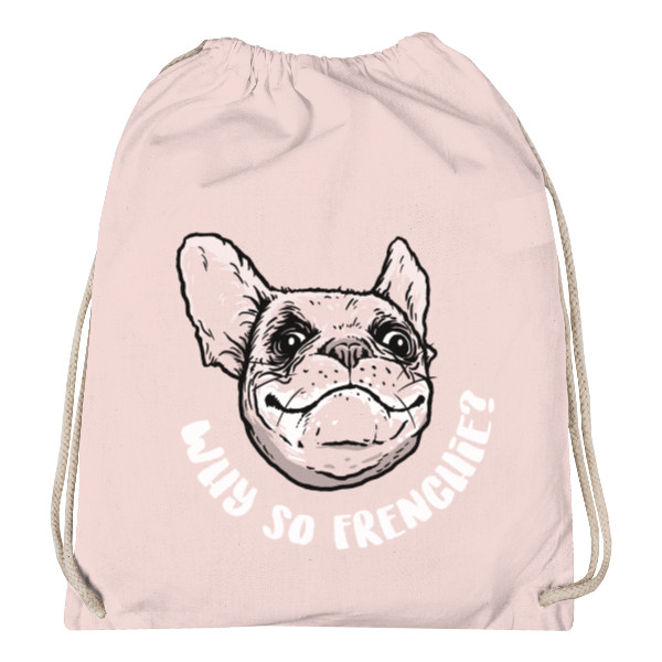 Vak na záda s potiskem Why so Frenchie